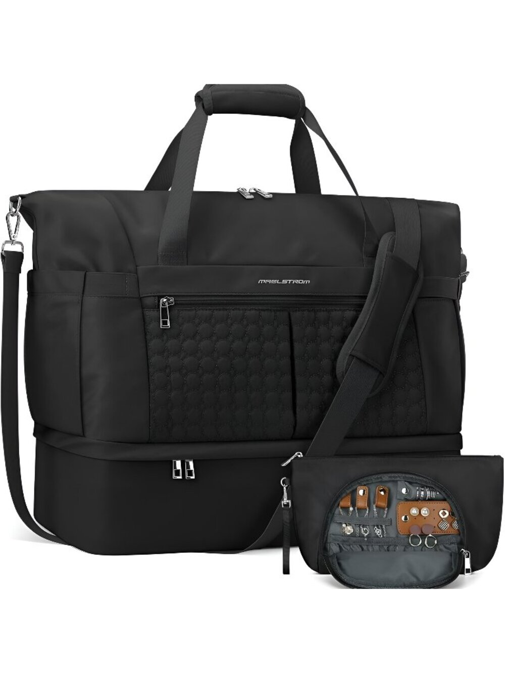 Gym Bag for Women,40L Travel Duffel Bag with Shoes Compartment and Wet Pocket